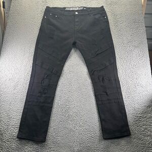 G-Star Jeans Mens 44x34 Black Cotton Denim Skinny Moto Biker Stretch Workwear